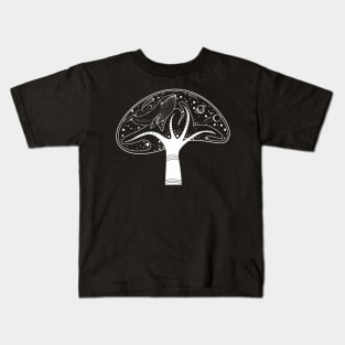 Whale in Mushroom Fantasy Lineart Kids T-Shirt